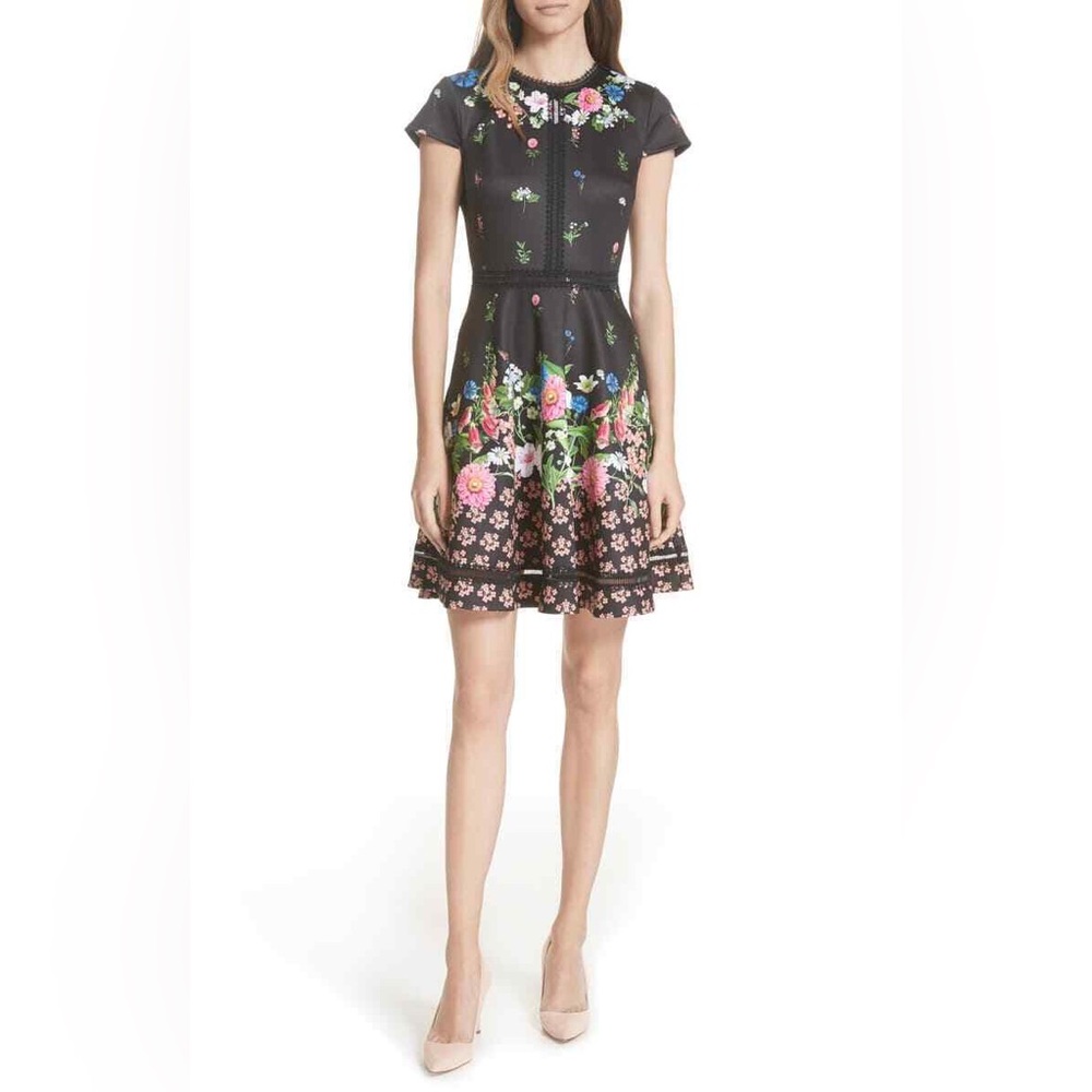 NWT TED BAKER | Florence Trim Skater Dress | Size 00